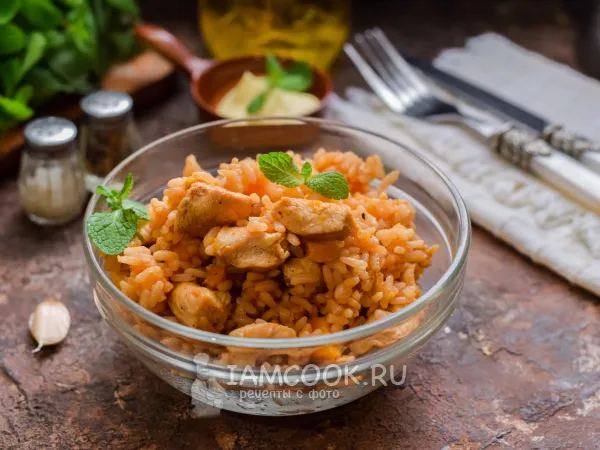 Фото готового блюда: Рис с тыквой и курицей