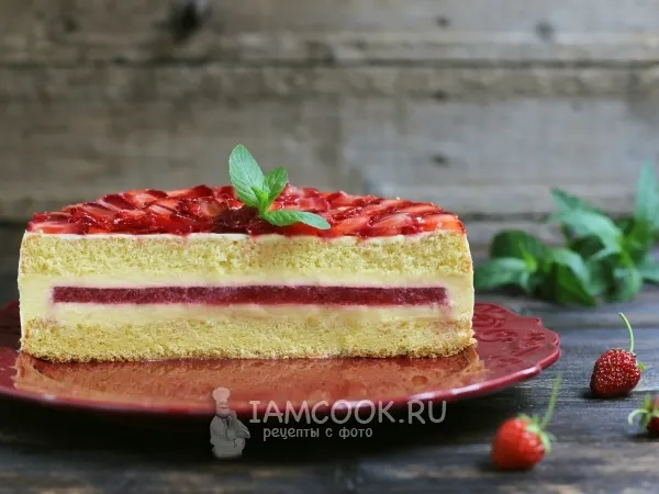 Фото блюда: Торт «Клубничный поцелуй»