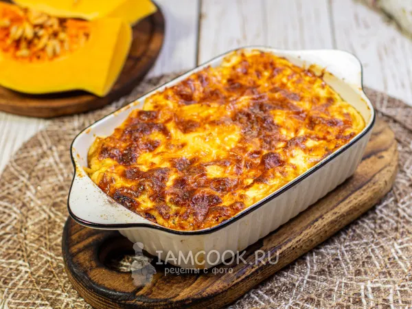 Фото блюда: Запеканка из тыквы с сыром в духовке