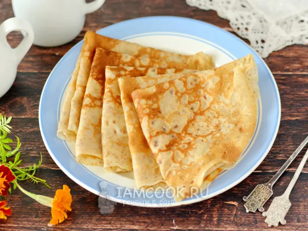 Фото блюда: ПП блины из цельнозерновой муки на молоке