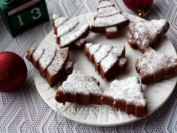 Фото блюда: Шоколадные кексы «Ёлочки» со вкусом капучино