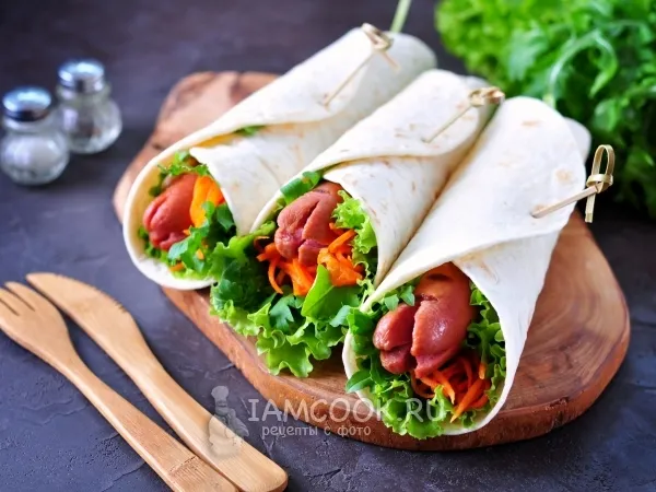 Фото блюда: Хот-дог в лаваше