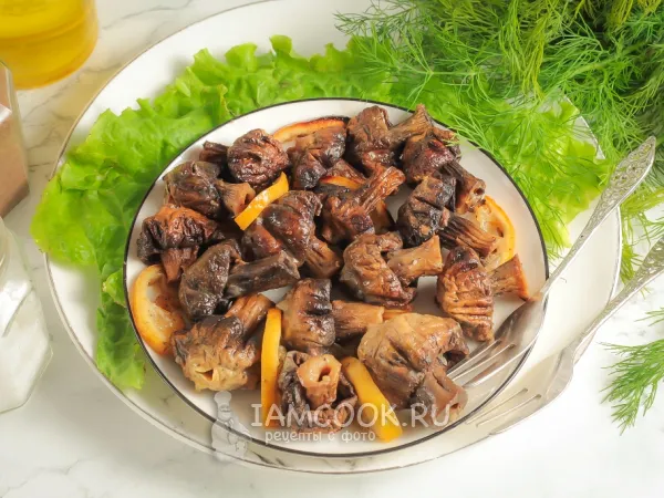 Фото блюда: Шампиньоны с чесноком на мангале