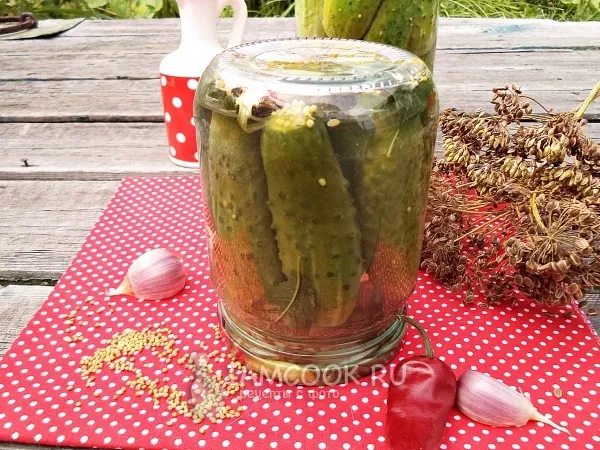 Фото блюда: Огурцы с семенами горчицы на зиму