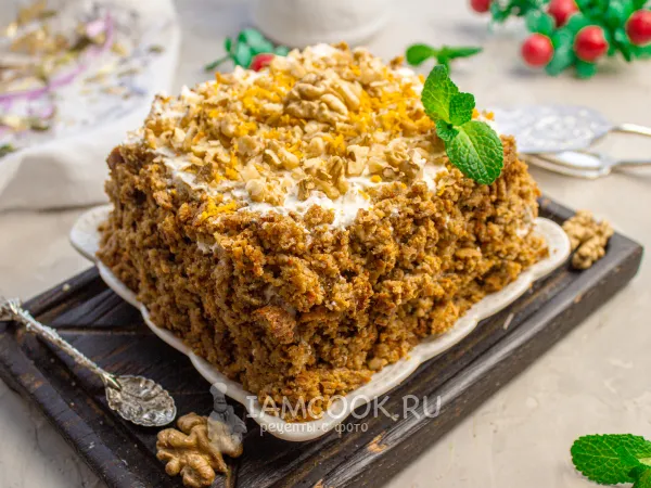 Фото блюда: Морковный торт с творожным кремом (ПП)