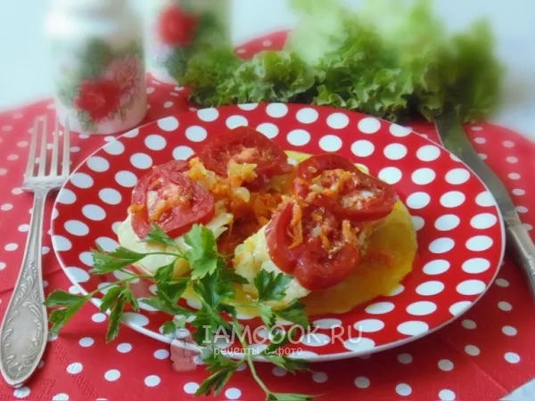 Фото блюда: Треска с овощами в фольге