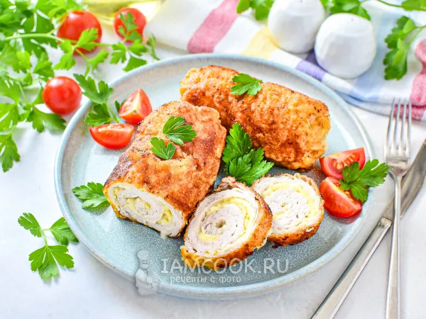 Фото блюда: Рулетики из индейки с сыром