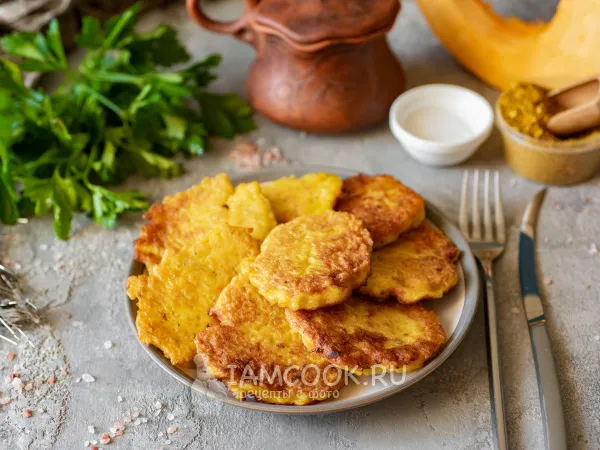 Фото блюда: Постные драники из тыквы
