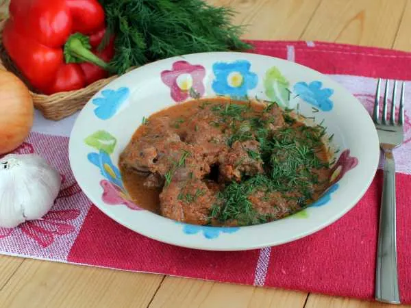 Фото блюда: Гуляш из свинины в мультиварке