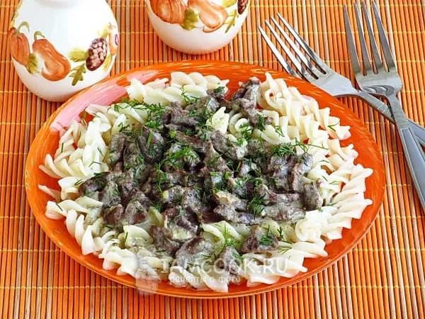 Фото блюда: Говяжье сердце тушёное в сметане