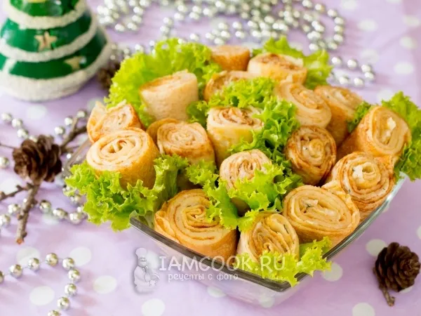 Фото блюда: Блинные рулетики с селедкой