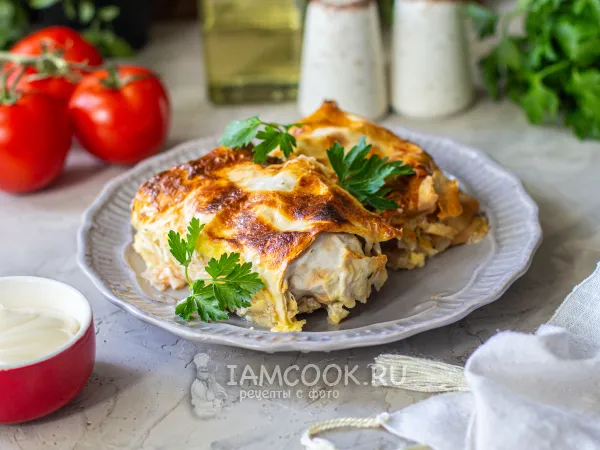 Фото блюда: Куриное филе в лаваше в духовке