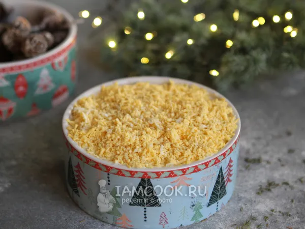 Фото блюда: Салат «Мимоза» с творожным сыром