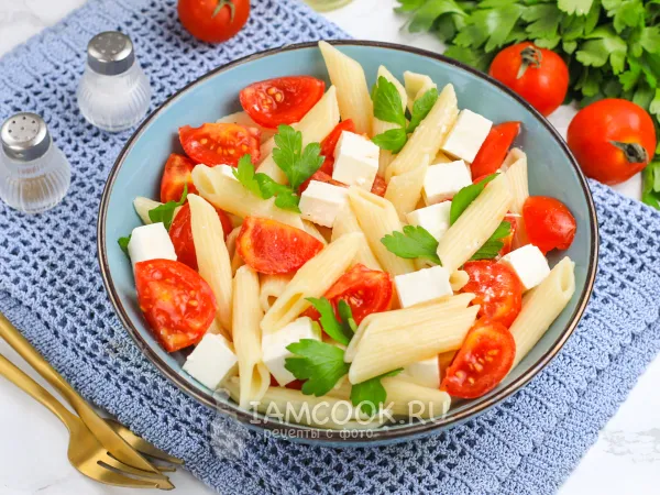 Фото блюда: Макароны с черри и фетаксой