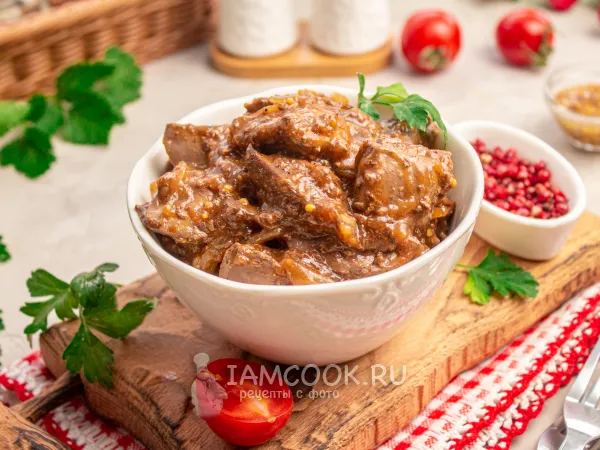 Фото готового блюда: Печень индейки по-турецки