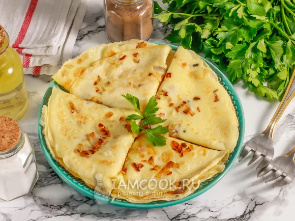 Фото блюда: Блины с луковым припеком