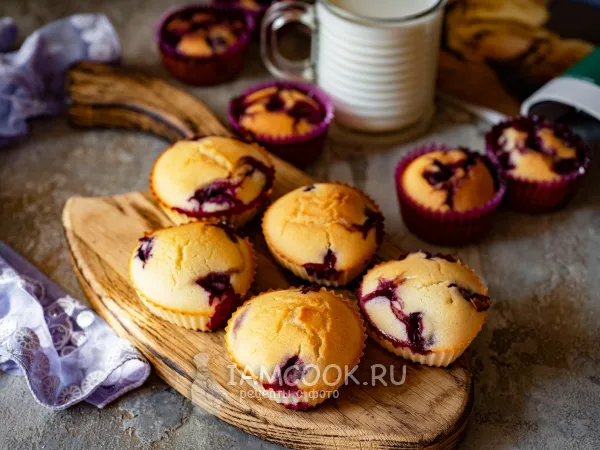 Фото блюда: ПП кексы с вишней