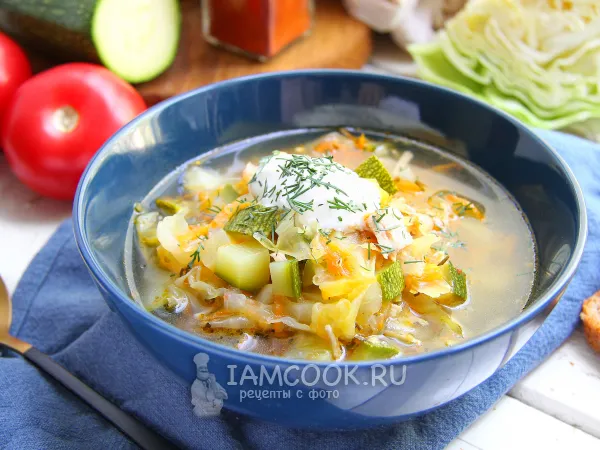 Фото блюда: Щи с кабачками и капустой