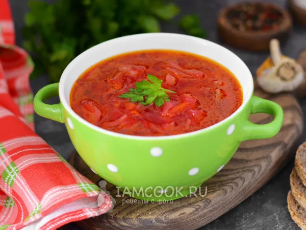 Фото блюда: Борщ с запеченной свеклой