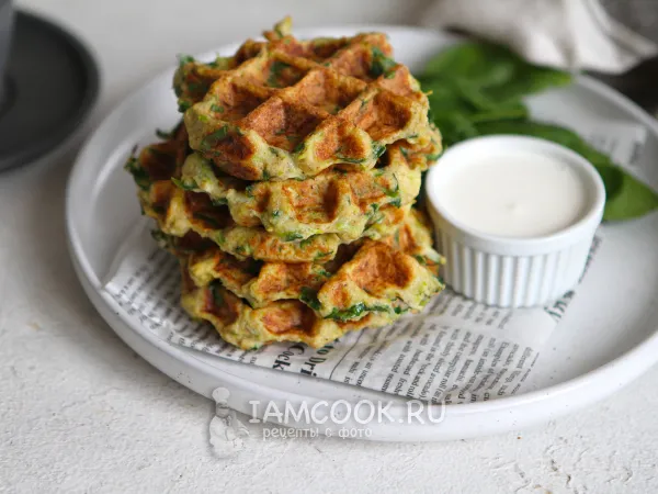 Фото готового блюда: ПП вафли из кабачков