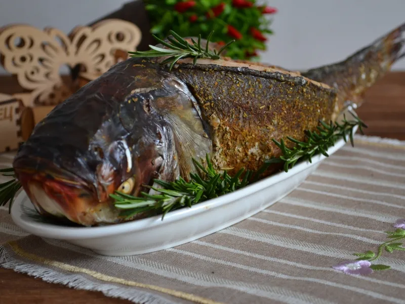 Фото блюда: Фаршированный толстолобик, запеченный целиком