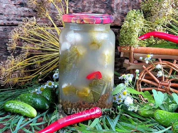 Фото блюда: Огурцы бочковые на зиму в банках