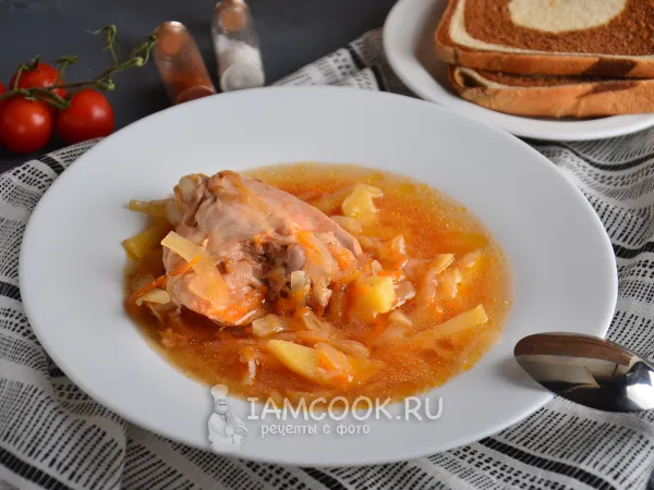 Фото готового блюда: Борщ с куриными бедрышками в мультиварке