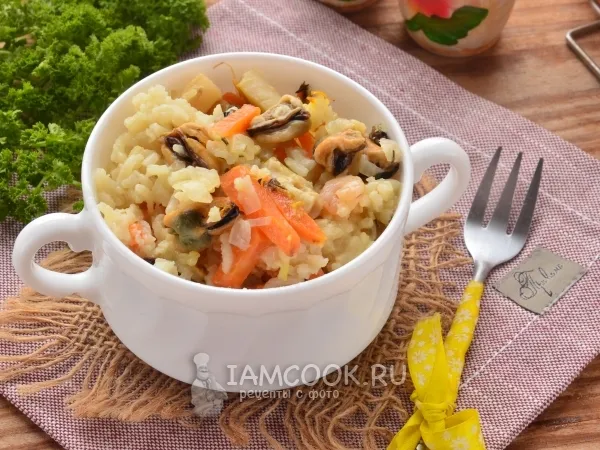 Фото блюда: Плов с морепродуктами в мультиварке