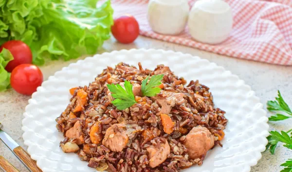 Фото блюда: Плов с индейкой и бурым рисом