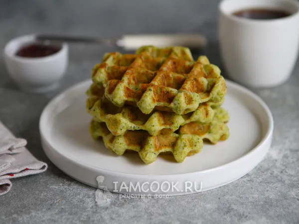 Фото блюда: Вафли из творога и брокколи