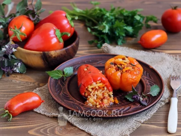 Фото блюда: Фаршированный перец по-вегетариански