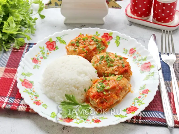 Фото блюда: Рыбные котлеты в томатном соусе