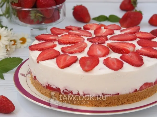 Фото блюда: Творожный торт с клубникой