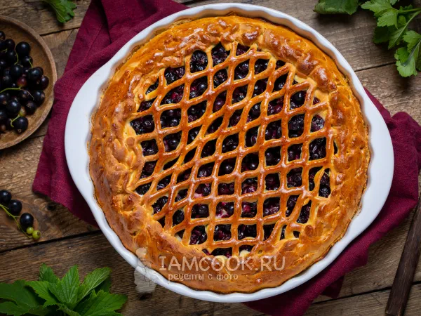 Фото блюда: Дрожжевой пирог со смородиной (черной)