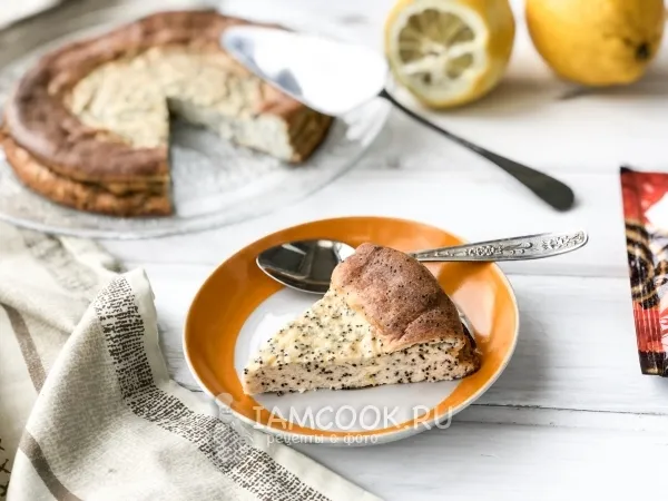 Фото блюда: Творожная запеканка с маком и лимоном