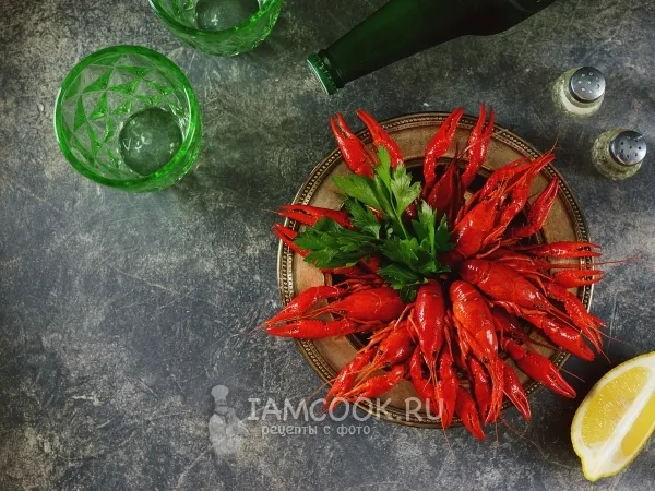 Фото блюда: Замороженные вареные раки с лимоном