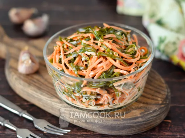 Фото блюда: Салат из морской капусты с чесноком и майонезом