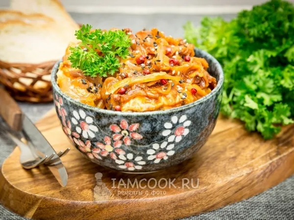 Фото блюда: Рыба тушеная в томате с овощами