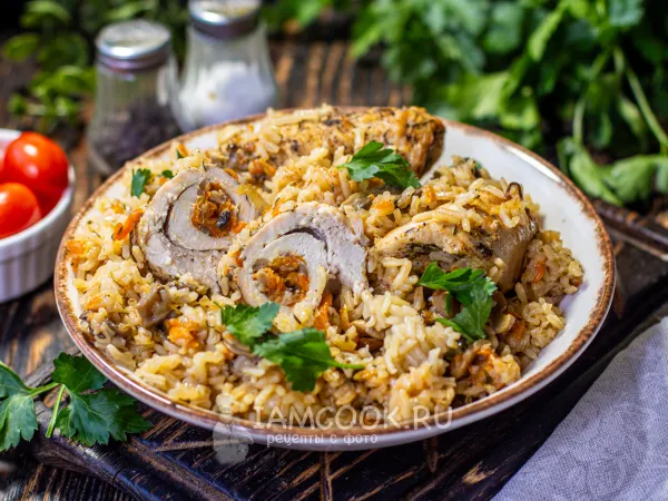 Фото блюда: Куриные рулетики с рисом