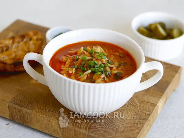 Фото блюда: Суп с фрикадельками и орзо