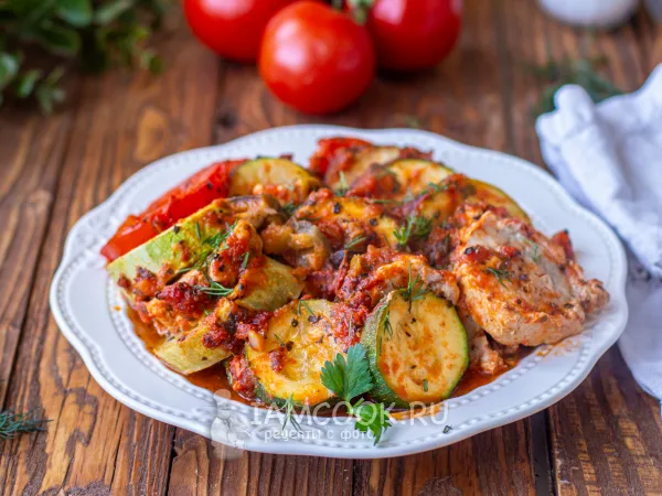 Фото блюда: Рататуй с фаршем в духовке
