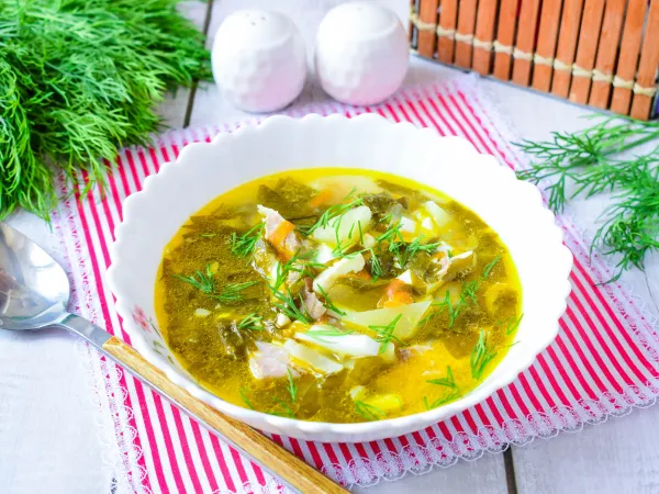 Фото готового блюда: Суп из ревеня и щавеля