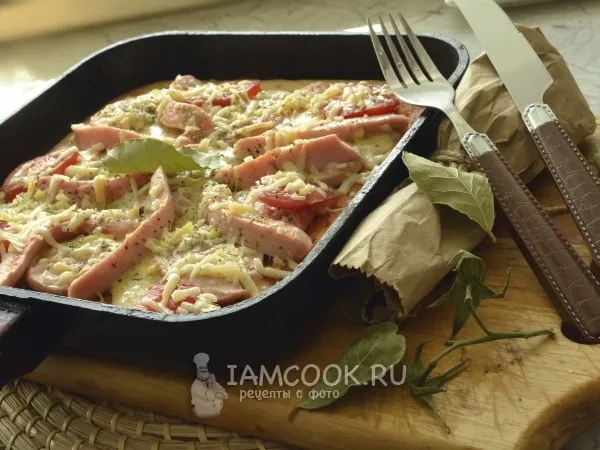 Фото готового блюда: Пицца на сковороде-гриль