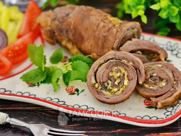 Фото блюда: Рулет из баранины в духовке (из брюшины)