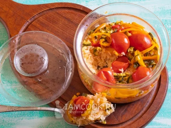 Фото блюда: Рис с овощами в микроволновке