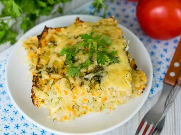 Фото блюда: Запеканка из кабачков с сырым фаршем