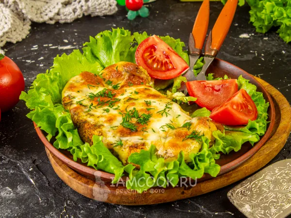 Фото блюда: Стейк из цветной капусты с сыром в духовке