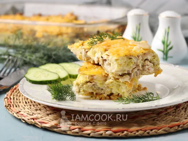 Фото блюда: Запеканка из кабачков с курицей и картошкой