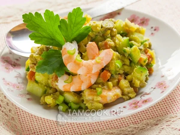 Фото блюда: Постный «Оливье» с креветками