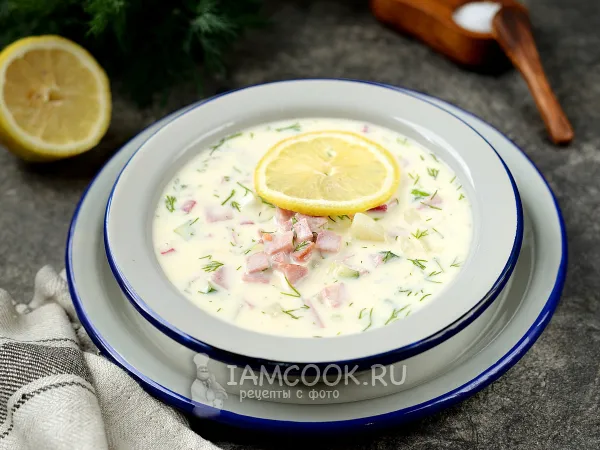 Фото блюда: Окрошка на кефире с майонезом